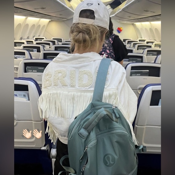 Bride denim jacket with fringe - Picture 4 of 5